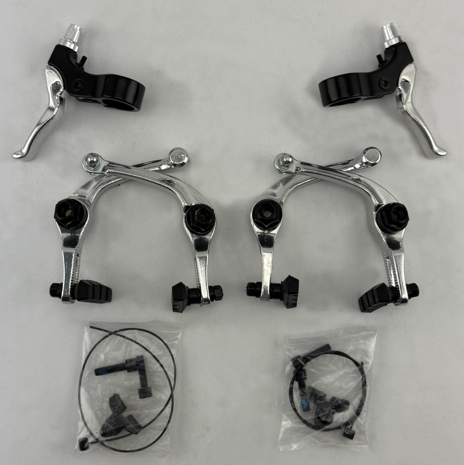 F&R FRONT OR REAR ALLOY BICYCLE U BRAKE SET CHROME. F&R FRONT OR REAR ALLOY BICYCLE U BRAKE SET CHROME.