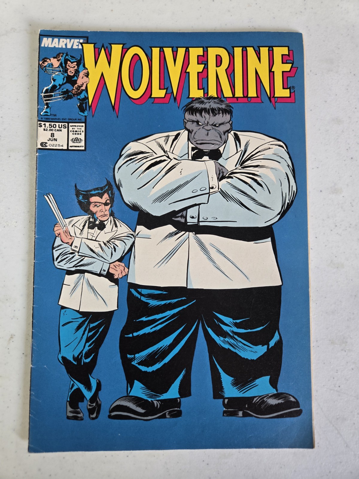 Wolverine #8 (1989) Grey Hulk Appearance – Marvel Comics – Classic Cover Wolverine #8 (1989) Grey Hulk Appearance – Marvel Comics – Classic Cover