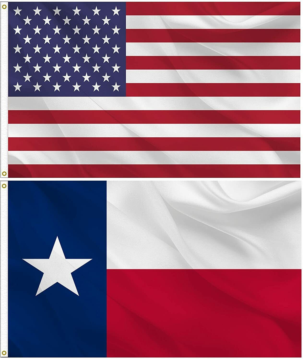 American and Texas State Flag Combo SET 3X5 FT 100D POLYESTER