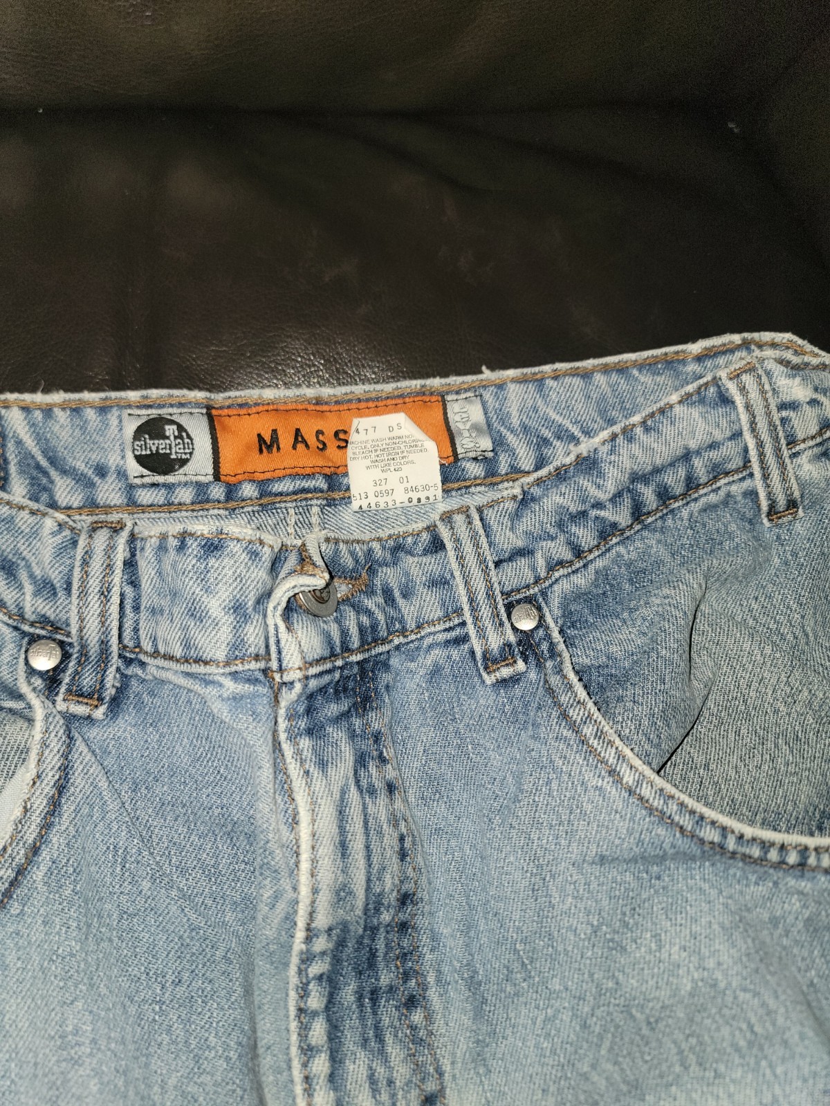 🔥Vtg 90s Levis SilverTab Massive Baggy Wide Leg Jeans Light Wash 32x32 Made USA