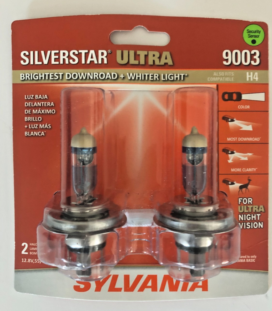 NEW Sylvania SilverStar Ultra 9003 HB2 H4 60/55W Two Bulbs Head Light Set 6018 NEW Sylvania SilverStar Ultra 9003 HB2 H4 60/55W Two Bulbs Head Light Set 6018