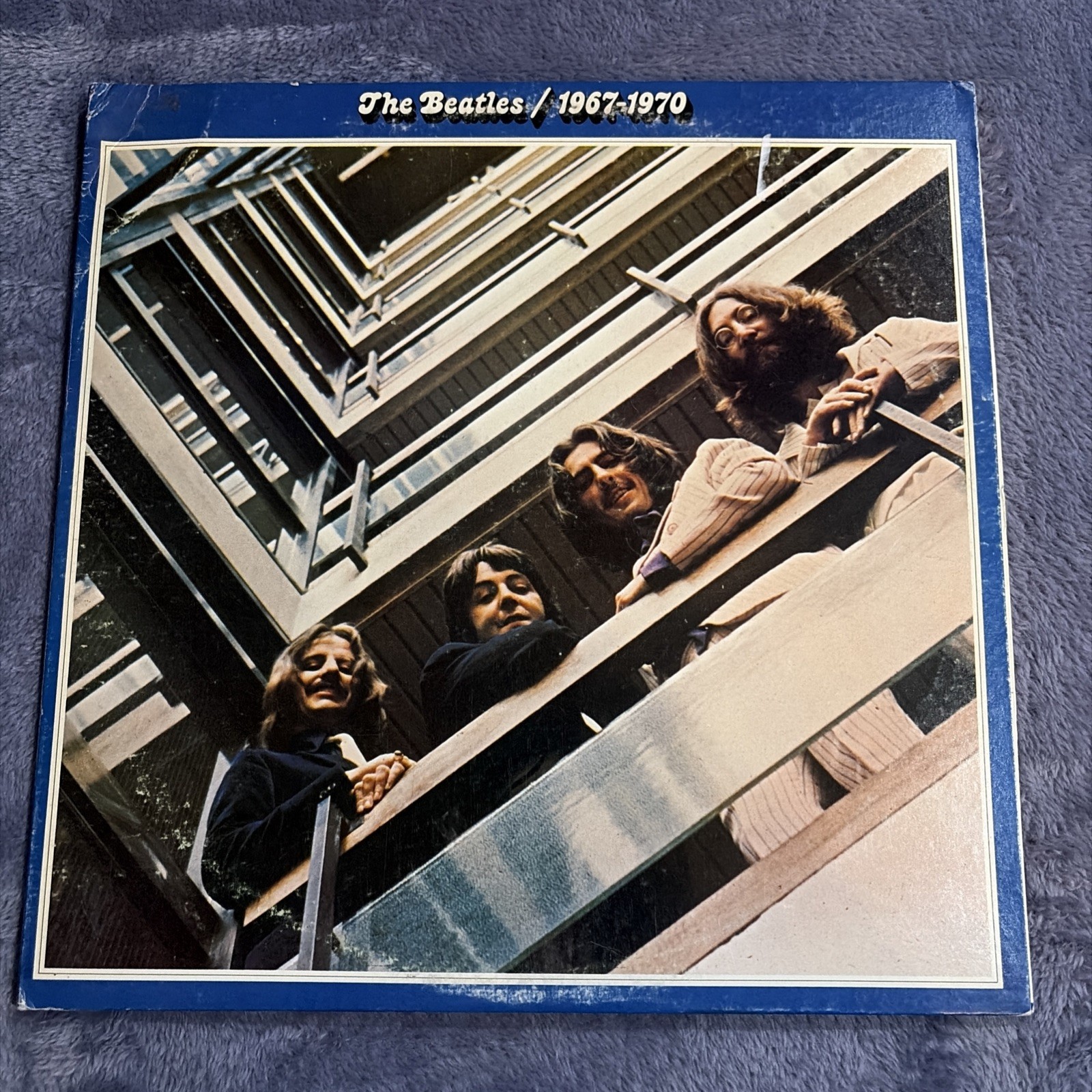 The Beatles 1967-1970 Blue Vinyl 2 Record Set Apple Label Original Album Vintage