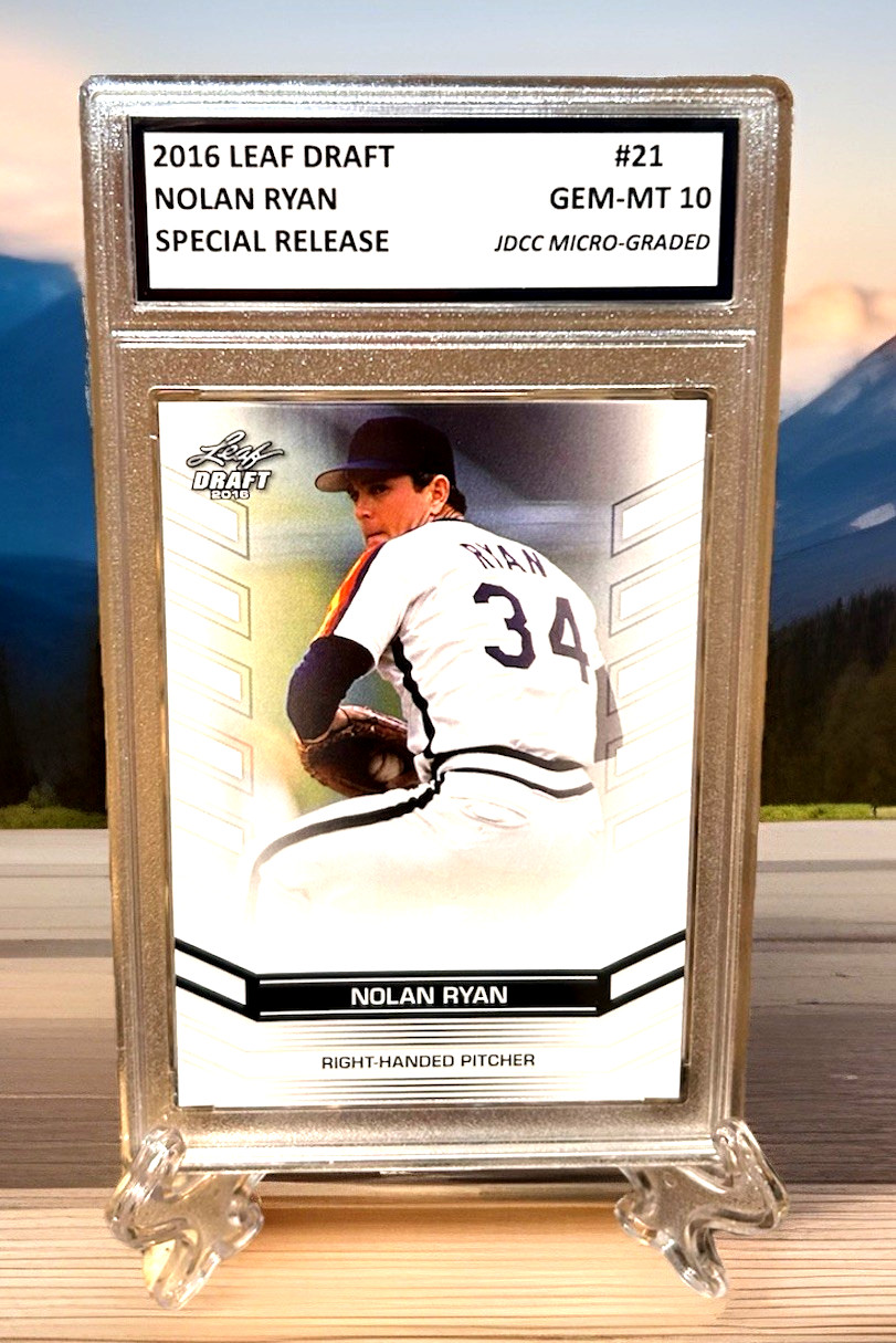 NOLAN RYAN 2016 LEAF DRAFT Special Release GRADED GEM-MT 10 #21. COA