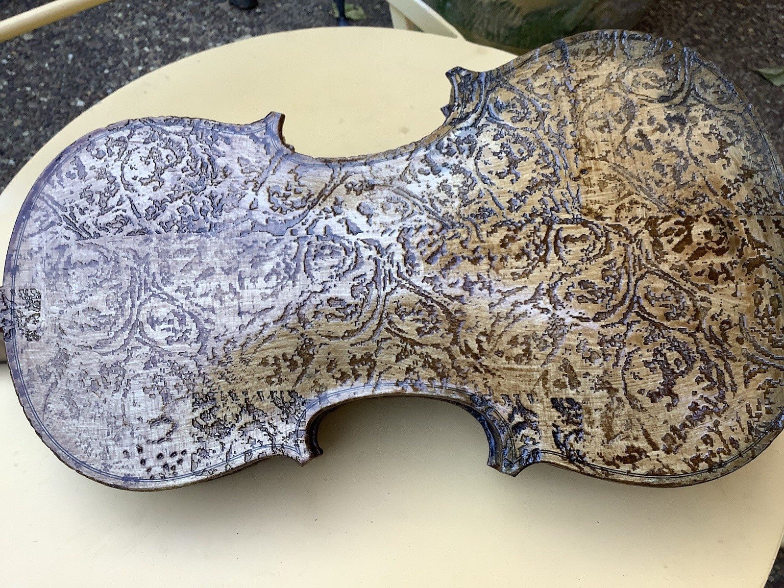Beautiful 4/4 Custom Made Cozart Violin Extra Nice Carved Maple Back And Sides