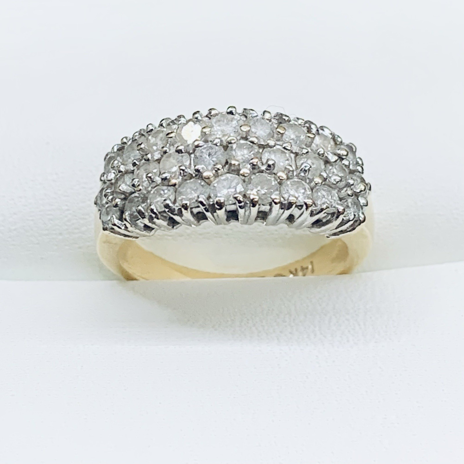 Estate Vintage 1/2 Ct 14k Yellow Gold Natural Diamond Cluster Pave Ring Size 5.5 Estate Vintage 1/2 Ct 14k Yellow Gold Natural Diamond Cluster Pave Ring Size 5.5