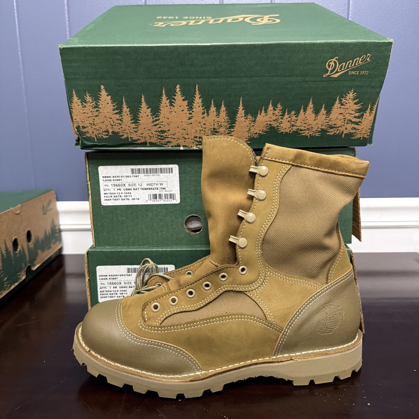 Danner USMC RAT Temperate TW Boots Brown Gore-Tex Vibram 15660X Mens 12 R