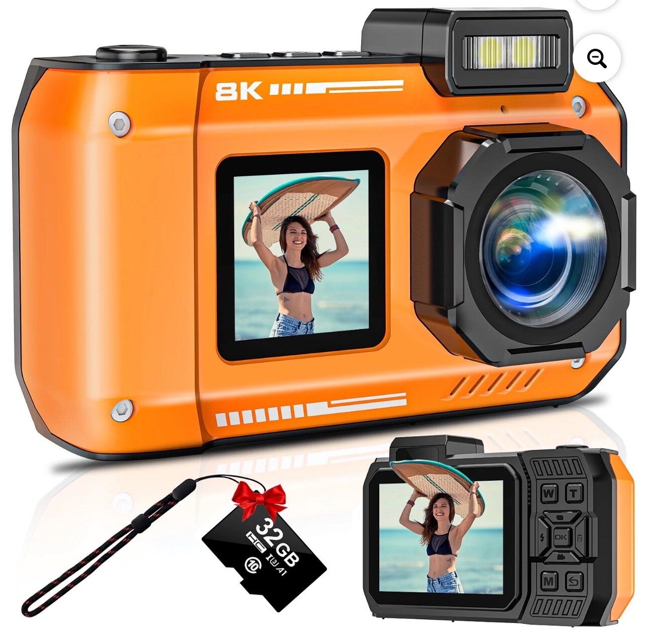 8K WiFi 70MP Underwater Camera with 32G Card, 33FT Camera Rugged Dustproof 8K WiFi 70MP Underwater Camera with 32G Card, 33FT Camera Rugged Dustproof