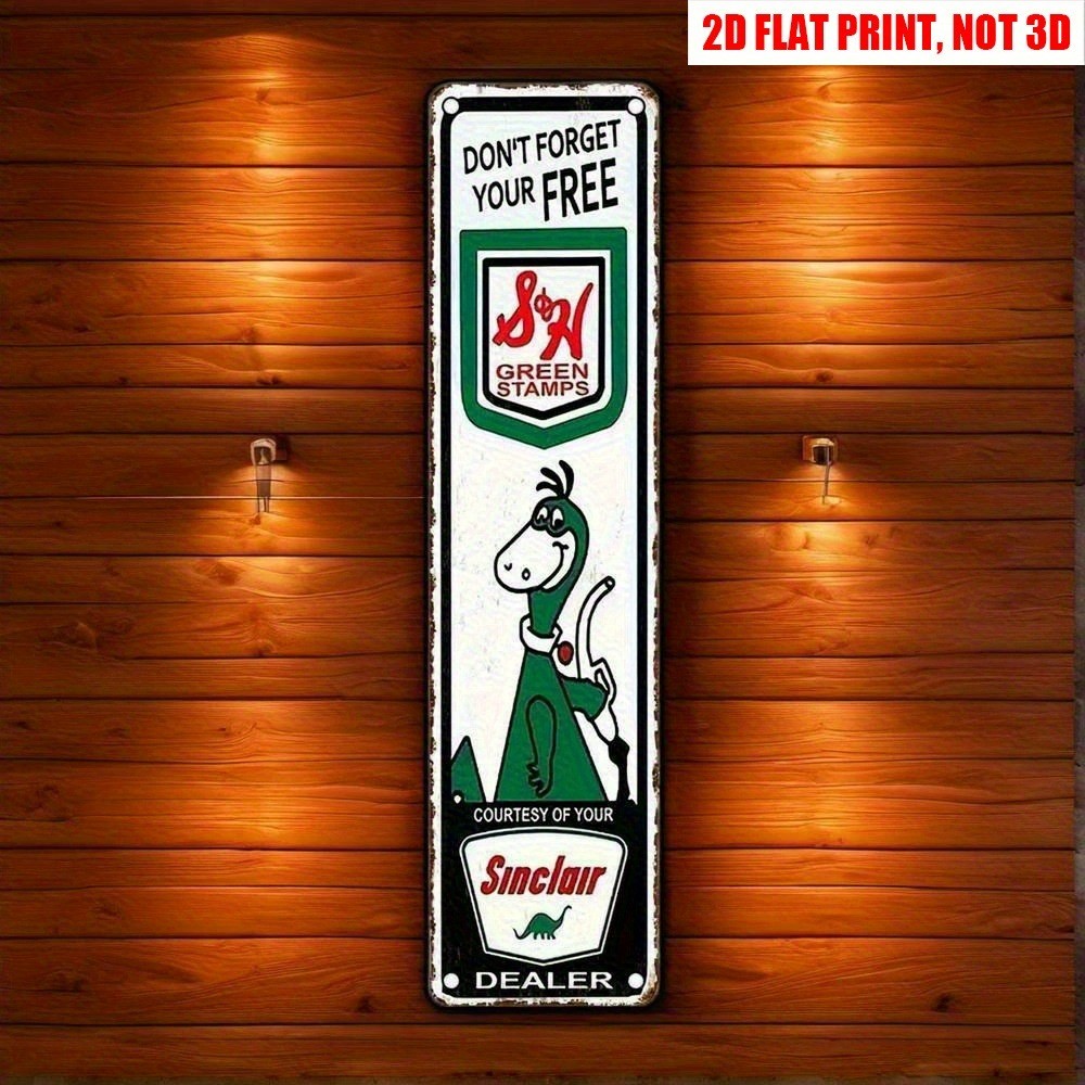 Vintage Sinclair Dino Green Stamps 16x4 Metal Sign Retro Garage Auto Home Decor Vintage Sinclair Dino Green Stamps 16x4 Metal Sign Retro Garage Auto Home Decor