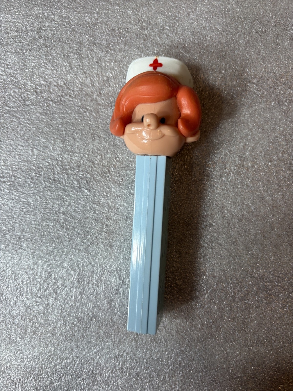 Vintage PEZ Nurse No Feet Dispenser - Austria 2.6 Patent - Blue Stem Orange Hair Vintage PEZ Nurse No Feet Dispenser - Austria 2.6 Patent - Blue Stem Orange Hair