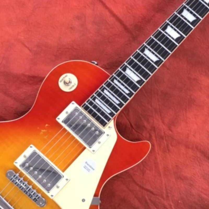 Clearance Solid Body Electric Guitar Vintage Aged HH Pickups Cherry Sunburst