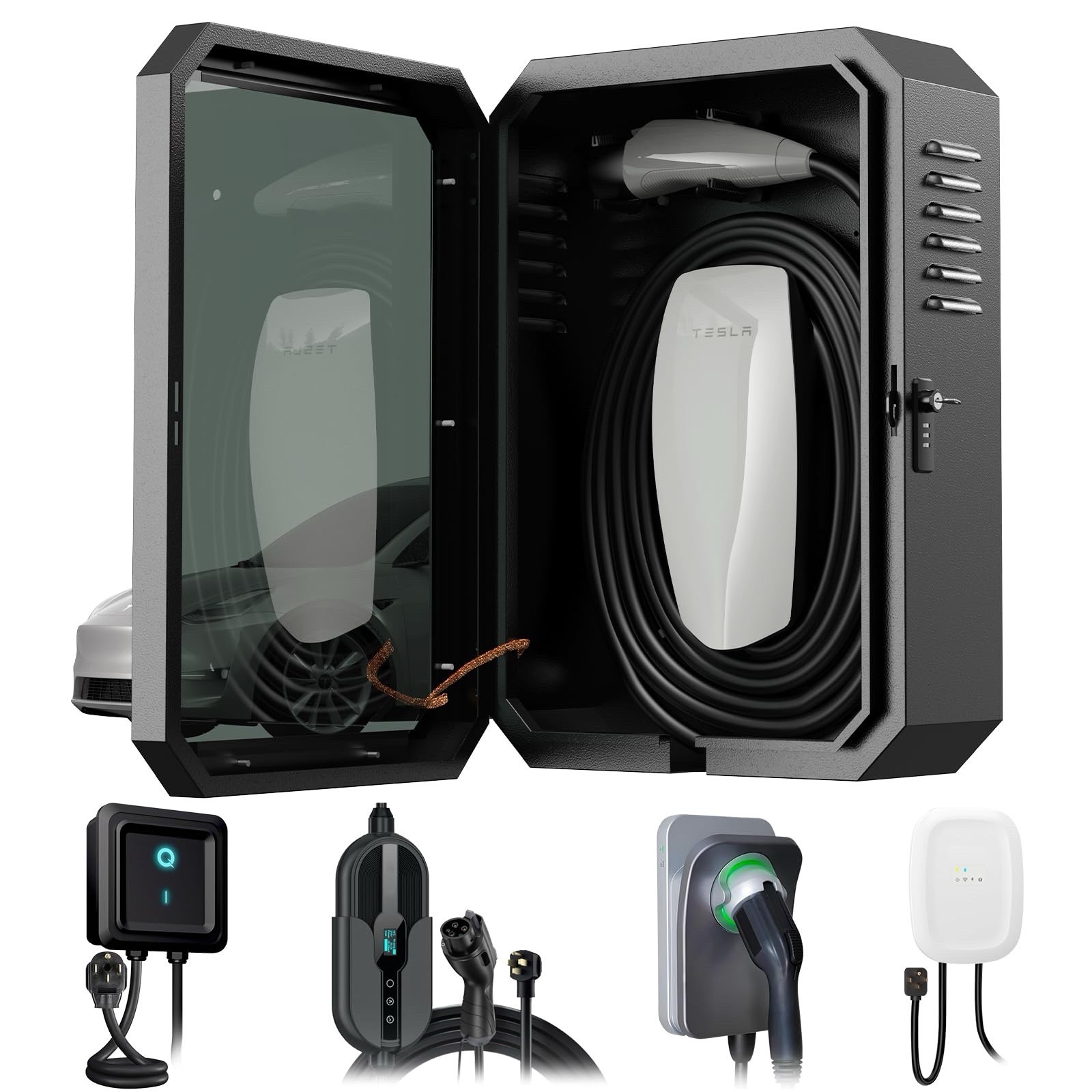 YONZEE Wall-Mounted EV Charger Protection Box_Weatherproof_22x15x7 YONZEE Wall-Mounted EV Charger Protection Box_Weatherproof_22x15x7