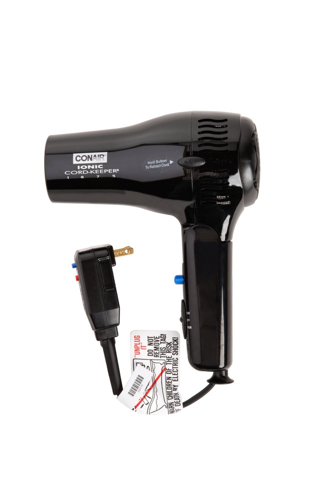 Lot of 2 CONAIR Folding Hairdryer, Handheld, Black, 1875 Watts, Ion 169BIW Lot of 2 CONAIR Folding Hairdryer, Handheld, Black, 1875 Watts, Ion 169BIW