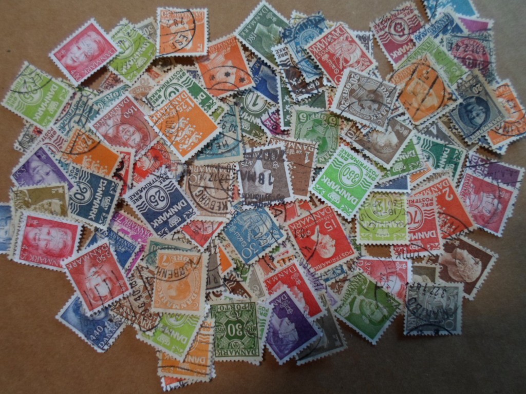 Collection lot 180 different small stamps of Denmark