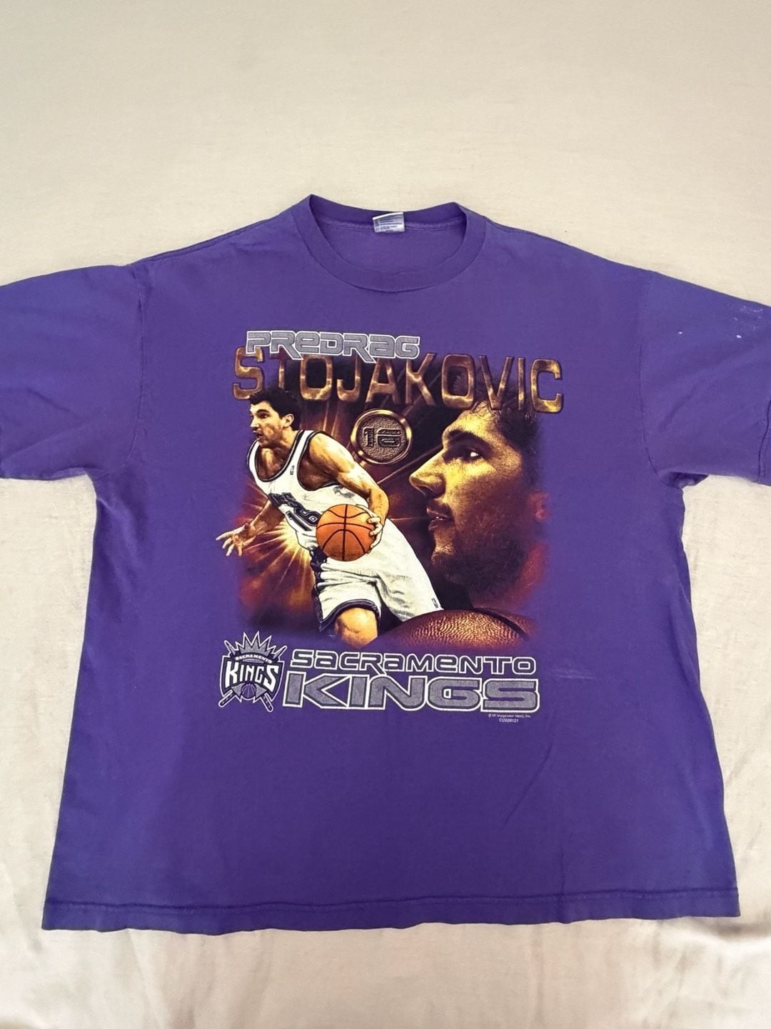 Vintage Delta Pro Weight Predrag Stojakovic Sacramento Kings NBA T-Shirt XL