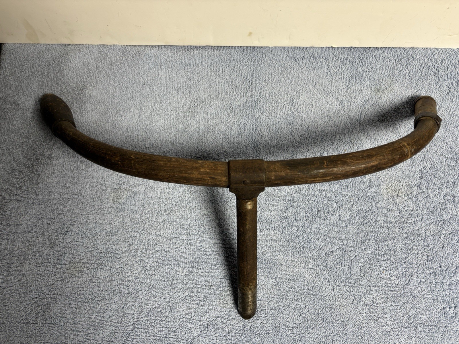 Antique 1890's Circa Bicycle Wooden Adjustable Handlebars with Neck / One Grip Antique 1890's Circa Bicycle Wooden Adjustable Handlebars with Neck / One Grip