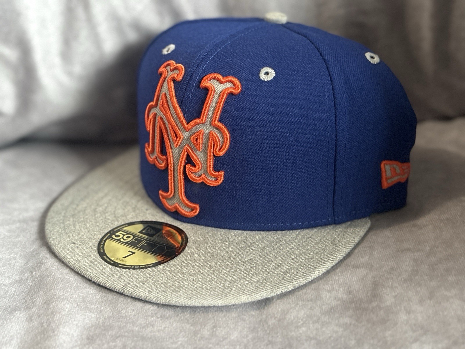 New York Mets New Era 59Fifty Blue Orange Baseball Fitted Hat Cap Size 7