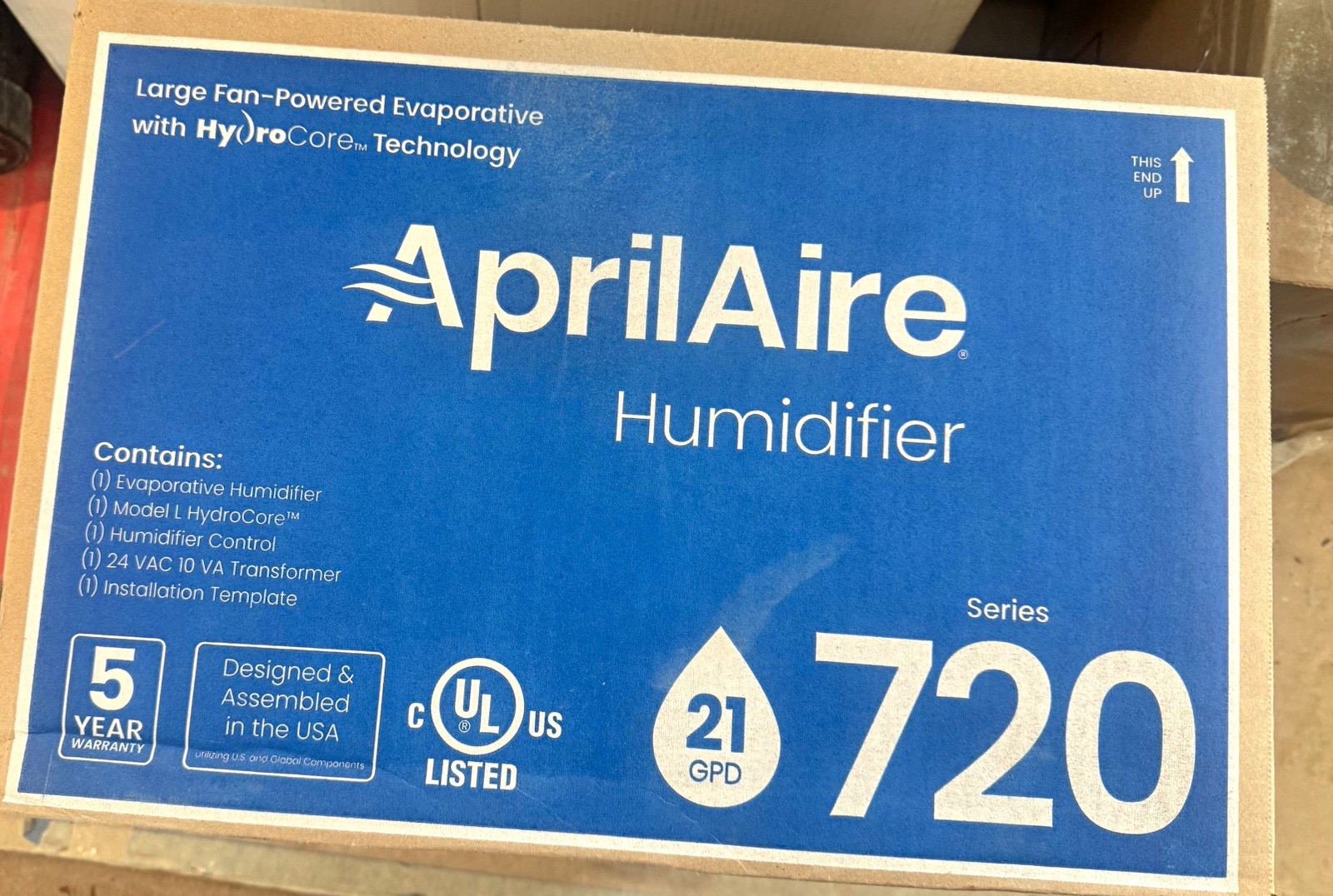 Aprilaire 720 Fan Powered Evaporative Humidifier, Blue/White Aprilaire 720 Fan Powered Evaporative Humidifier, Blue/White