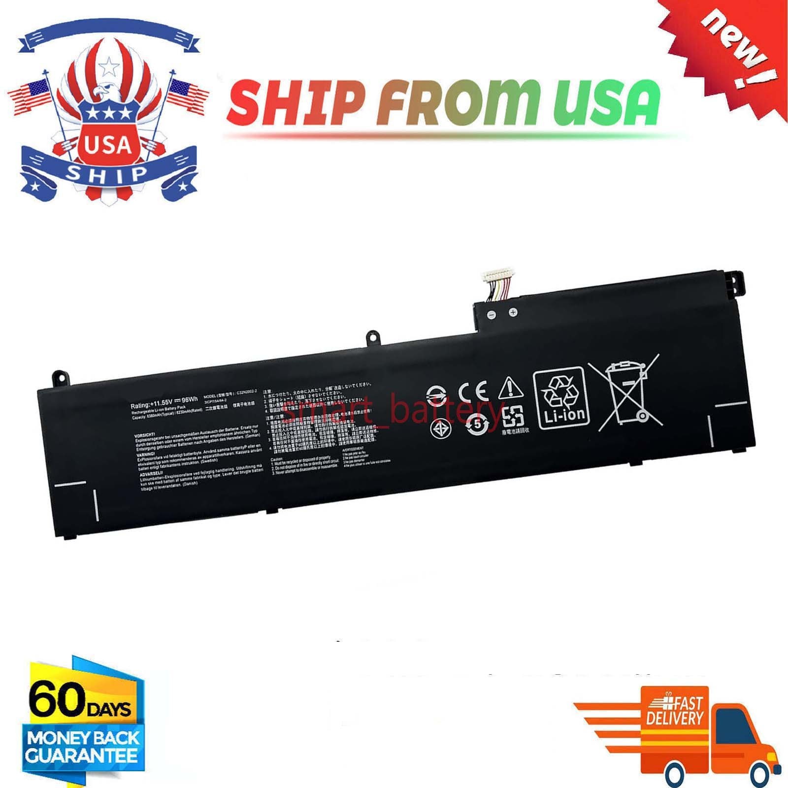 C32N2002-2 Laptop Battery for Asus ZenBook Pro 15 Flip OLED UP6502ZA UP6502ZD US