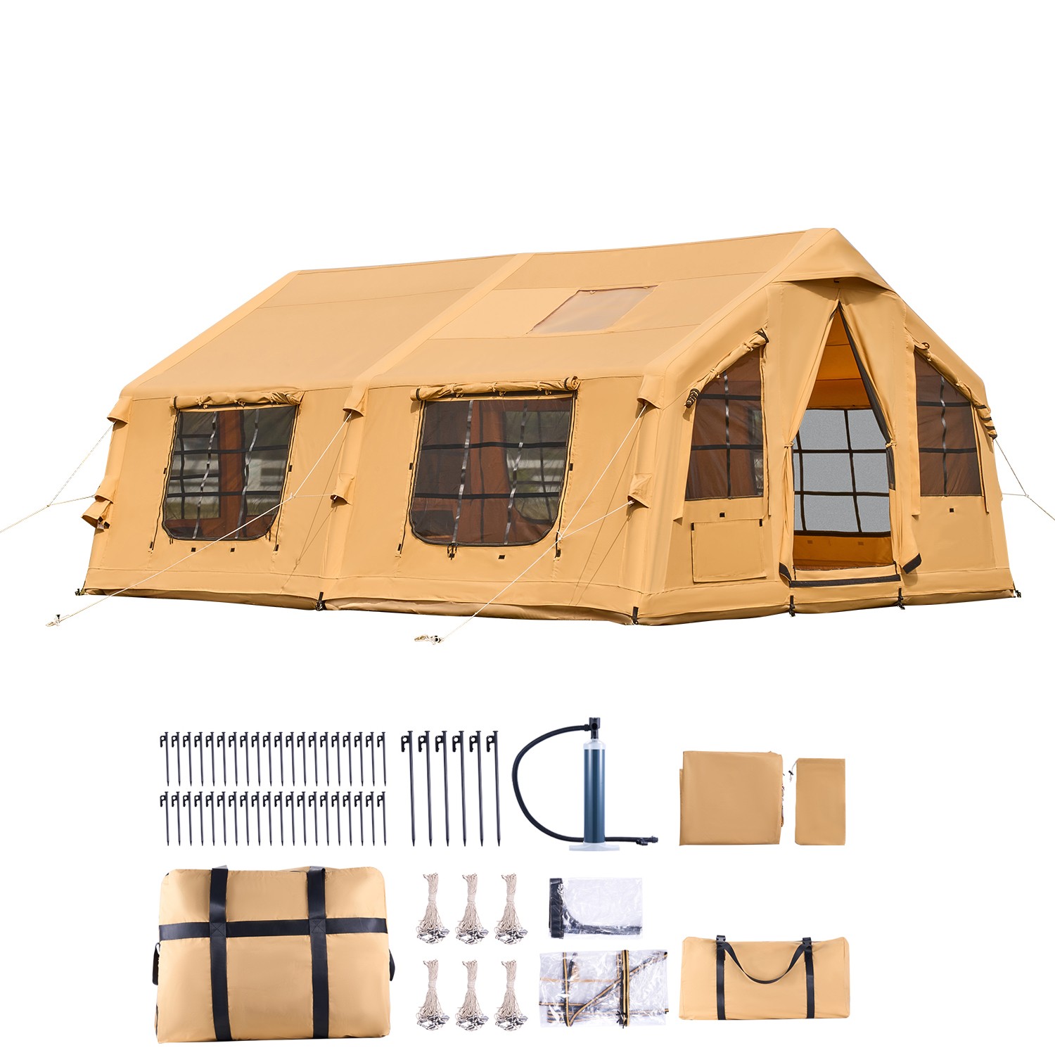 Uimoso Inflatable Tent for Camping 8-12 Person Glamping Tent w/ Pump Easy Set up