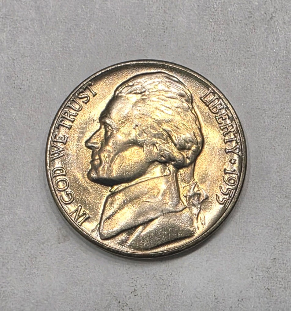 1955-D D/S Jefferson Nickel FS-501 (OMM). Uncerculated Condition.