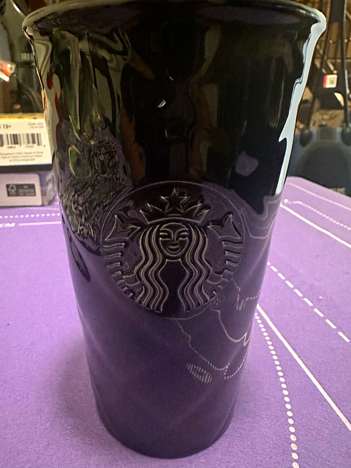 Starbucks Black Tumbler w/ Red Lid Coffee & Tea 10 fl oz 2015 Brand New