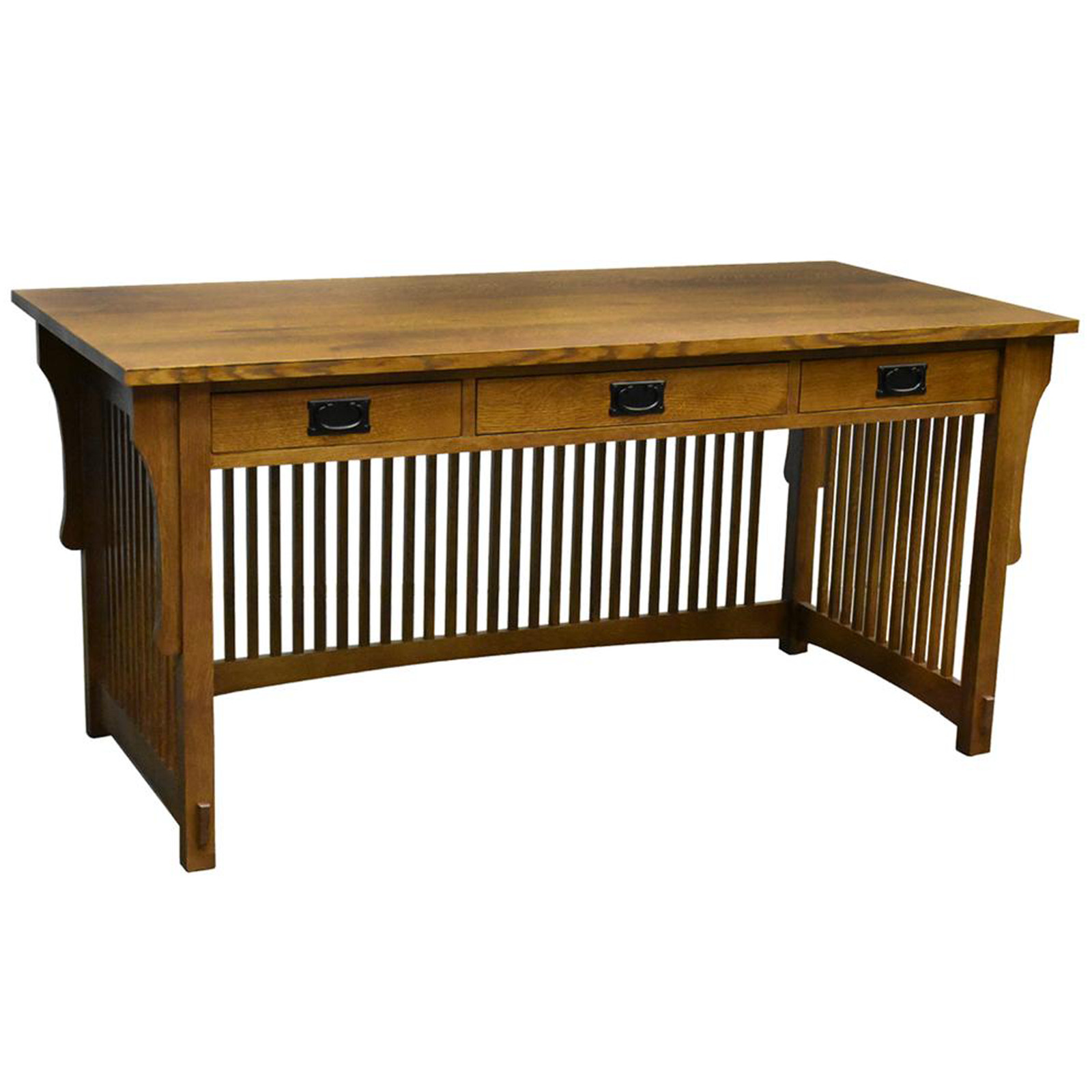 Crafters and Weavers Mission Craftsman Quarter Sawn Oak Desk, Library Table 