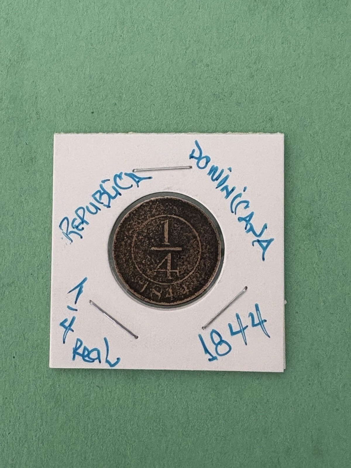 L@@K DOMINICAN REPUBLIC COIN 1844 1/4 REAL L@@K DOMINICAN REPUBLIC COIN 1844 1/4 REAL