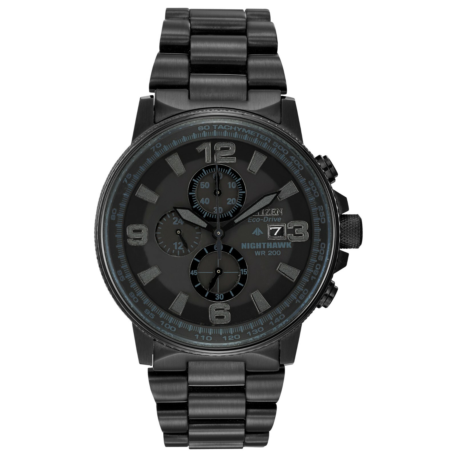 Citizen Eco-Drive Nighthawk Men\'s Chronograph Multi Dial Watch 42mm CA0295-58E