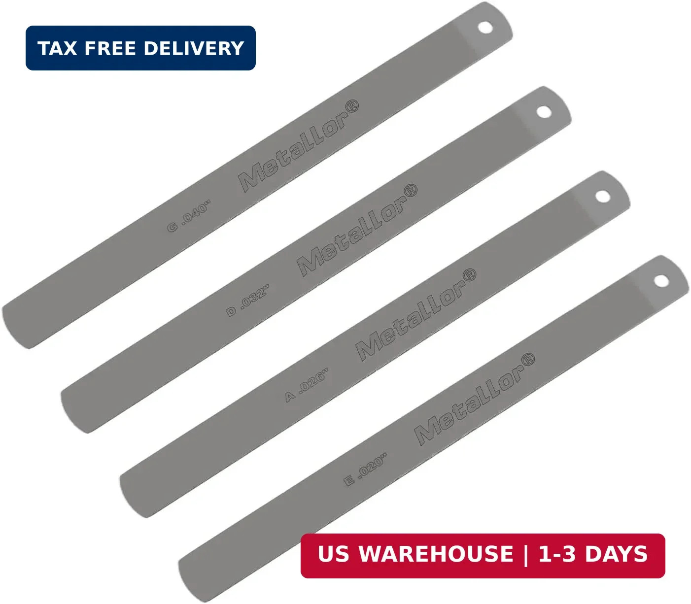 Gauged Nut Slotting File Set Edge-Cut Nut and Bridge Seating Files | Stainless S