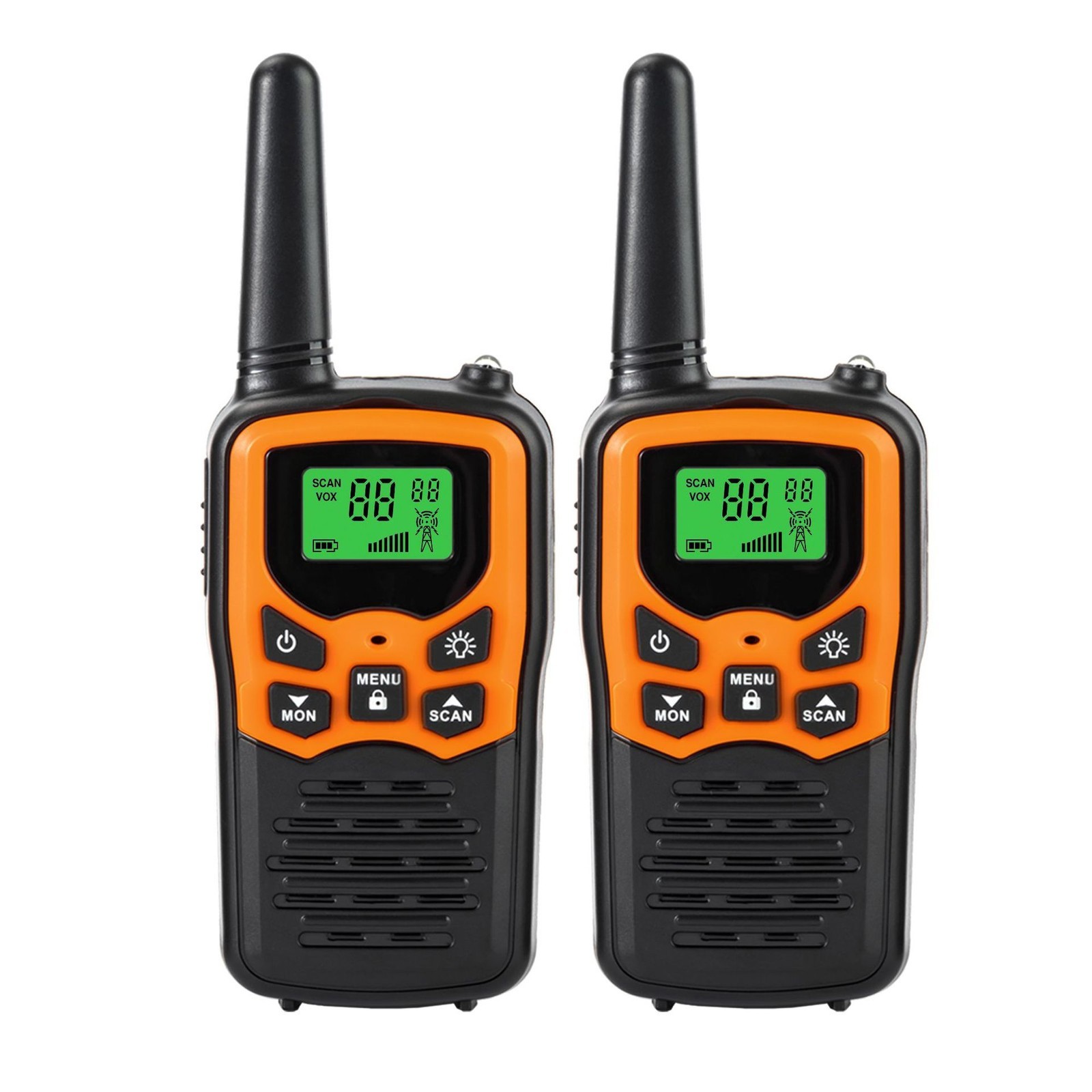 2 PACK Long Range 100 Mile Walkie Talkie Two Way Radio Charge Waterproof Headset