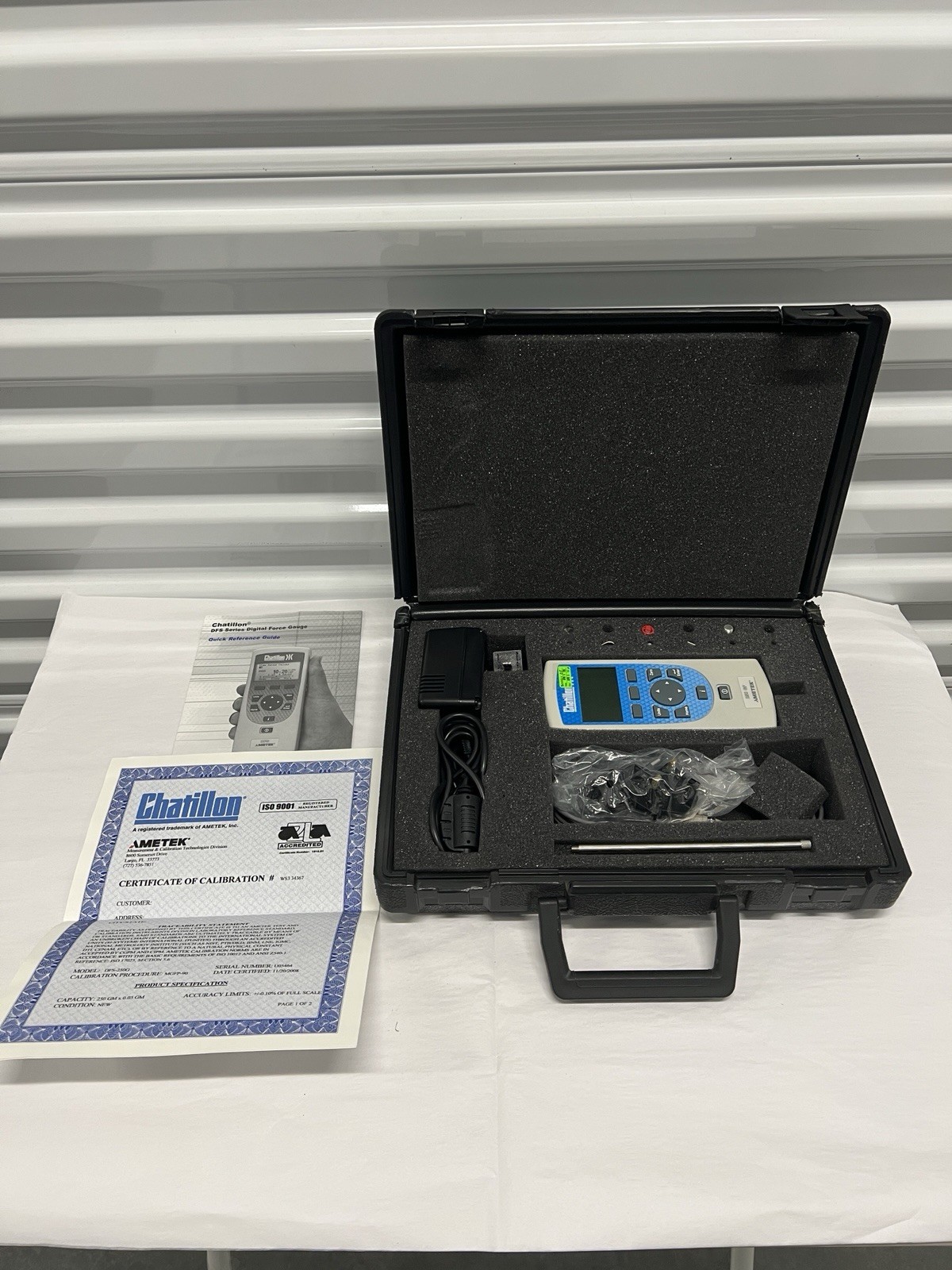 Chatillon DFS-250G Digital Force Gauge 250GF AMETEK w/ Case Cal Cert Tested