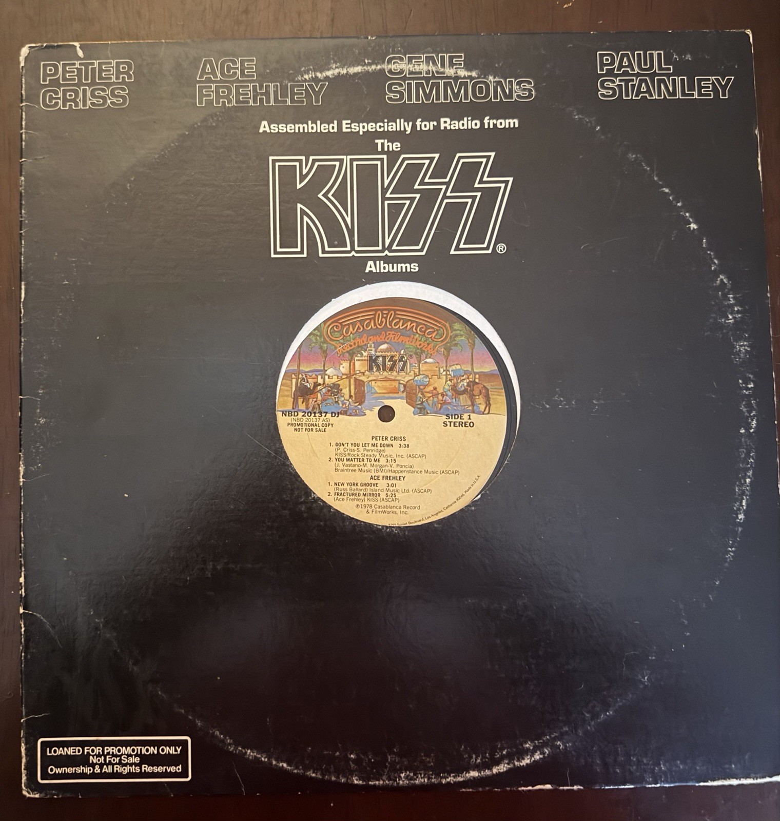 KISS- ASSEMBLED FOR RADIO PROMO ONLY SOLO ALBUMS SAMPLER  1978 VINYL RECORD RARE