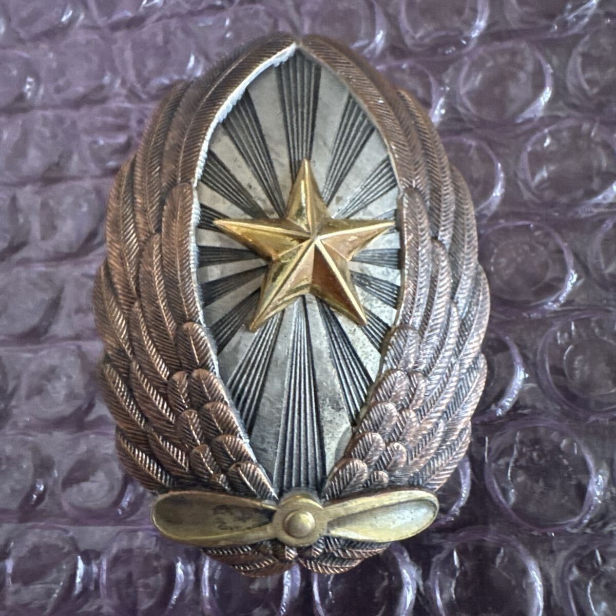 Former Japanese Army Original NCOAairplane Pilot Badge IJA IJN WWⅡ Military Used