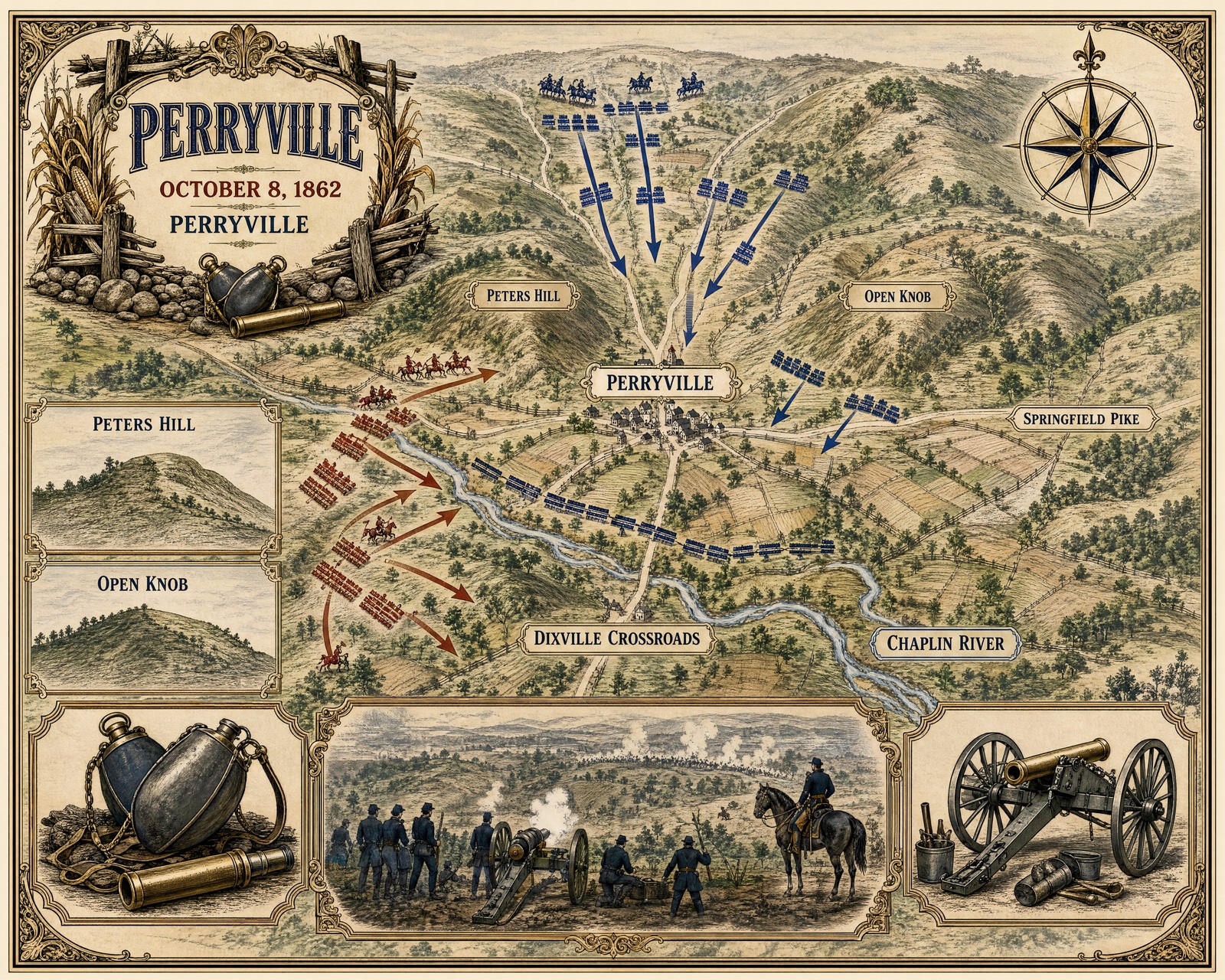 Perryville Civil War Map Art/638646426