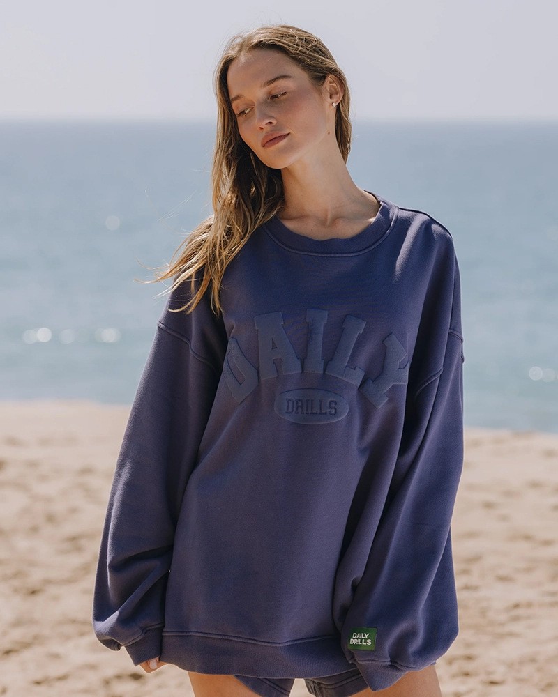 Daily Drills Graphic Print Loose Crewneck Women\'s Sweatshirt Daily Drills Graphic Print Loose Crewneck Women\'s Sweatshirt