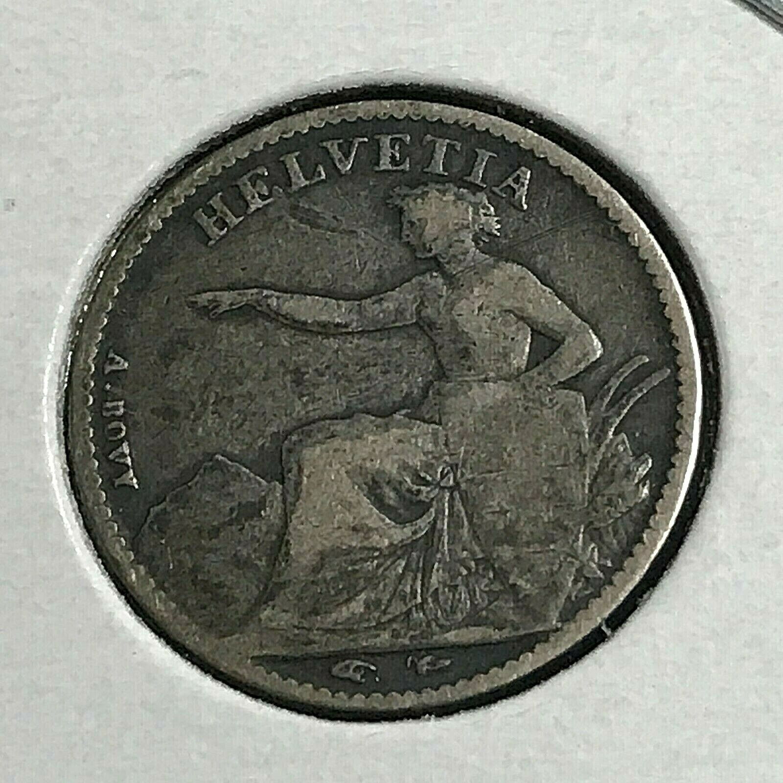 1851-A SWITZERLAND SILVER 1/2 FRANC RARE COIN 1851-A SWITZERLAND SILVER 1/2 FRANC RARE COIN