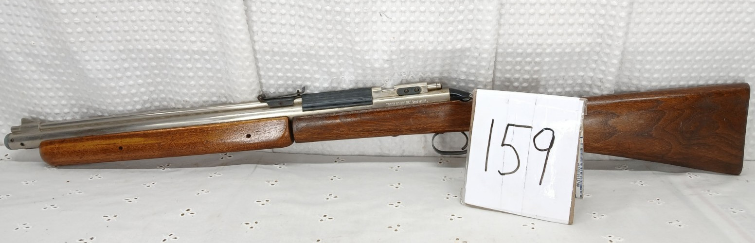 VINTAGE SHERIDAN POLISHED NICKEL SILVER STREAK 5MM 20 CAL. AIR RIFLE 