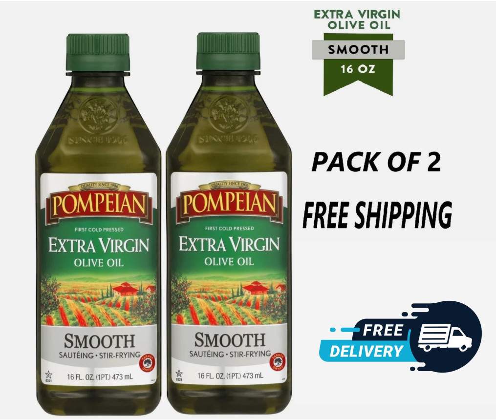 Pompeian Smooth Extra Virgin Olive Oil - 16 fl oz (Pack of 2)