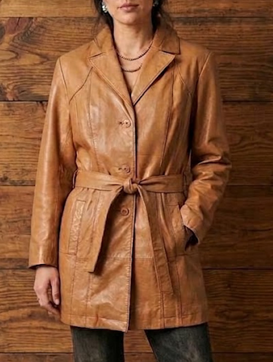 Vintage Long Leather Jacket Wilsons Maxima Womens L Cognac Tan Western Insulated Vintage Long Leather Jacket Wilsons Maxima Womens L Cognac Tan Western Insulated
