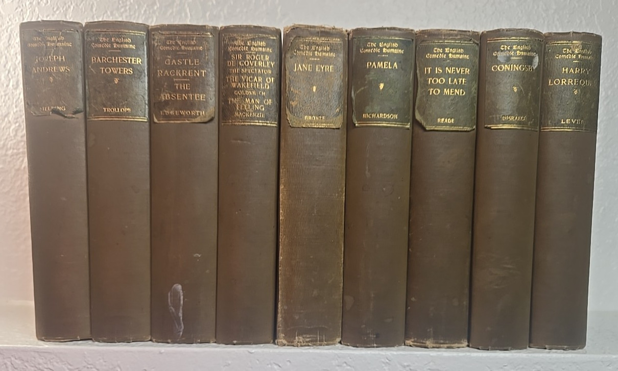English Comedie Humaine 9 Vol Antique Decorative Victorian Set