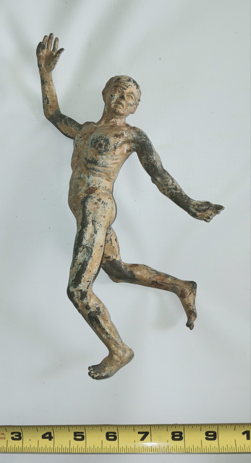 Amtique Bronze Roman Gladiator Statue Sculpture Running for his Life Man
