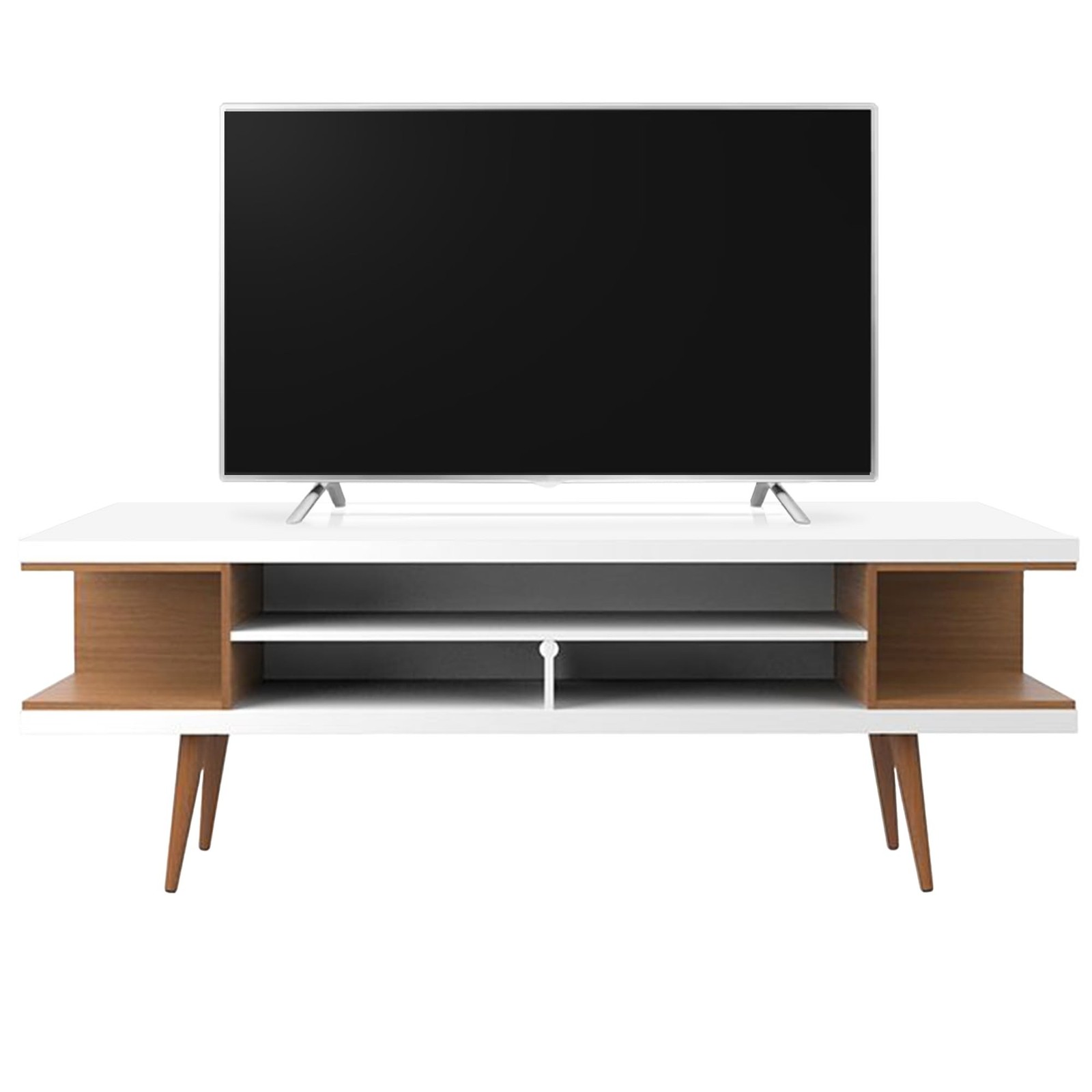 Manhattan Comfort Utopia Collection Mid Century Modern TV Stand With Open 3 O...