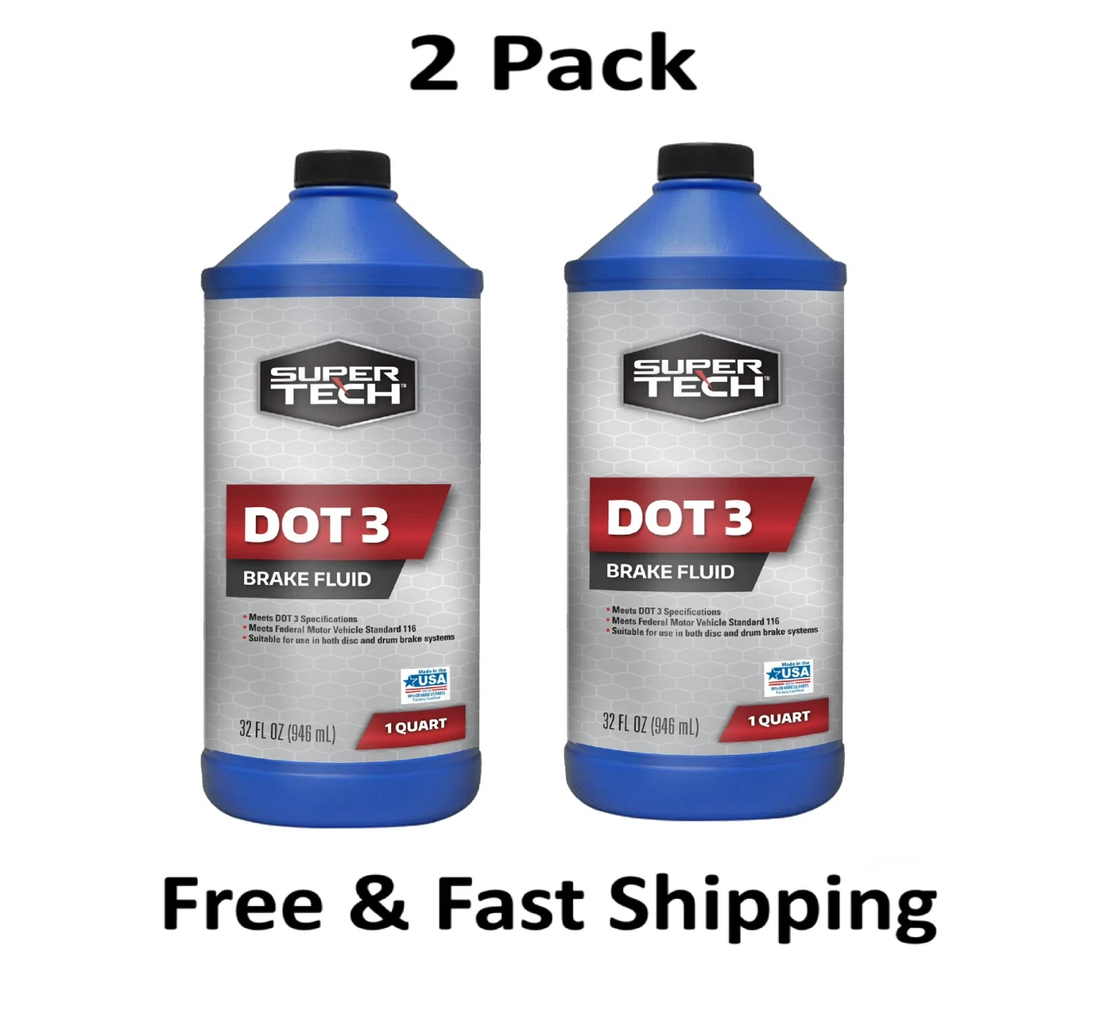 Super Tech DOT 3 Brake Fluid, 32 oz ( 2 Pack) Super Tech DOT 3 Brake Fluid, 32 oz ( 2 Pack)