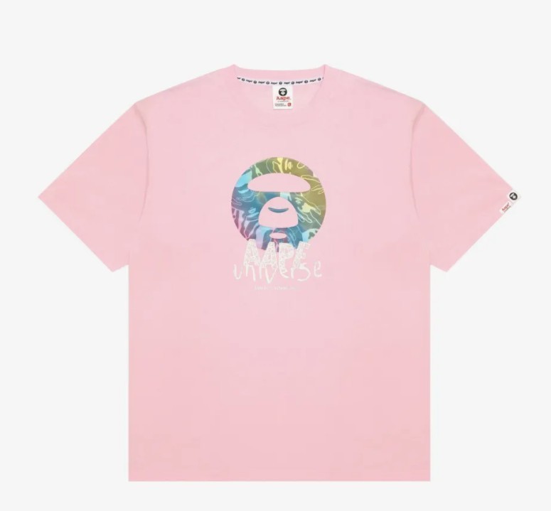 AAPE by A Bathing Ape AAPE Light Pink Graphic T-Shirt Size M