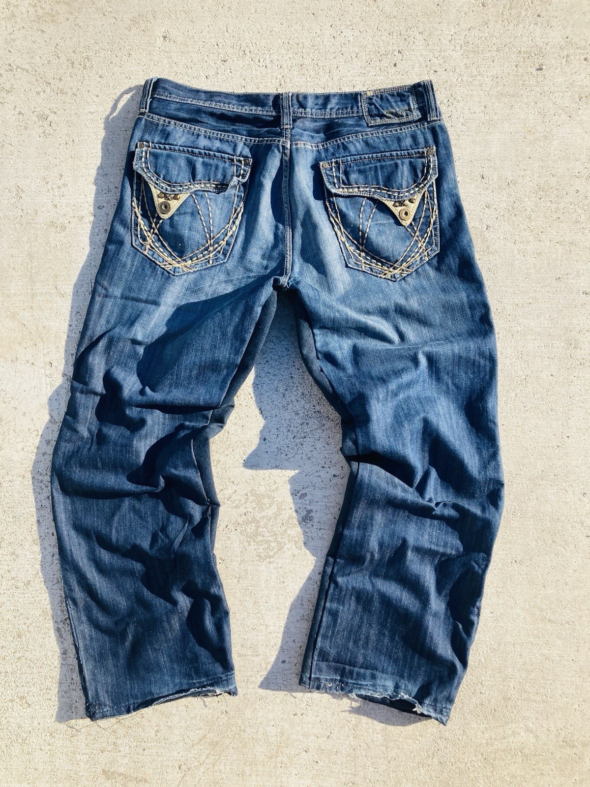 *VINTAGE* 1:1 Premium Pepe Jeans Y2K Embroidered Sun FADED Flared Baggy