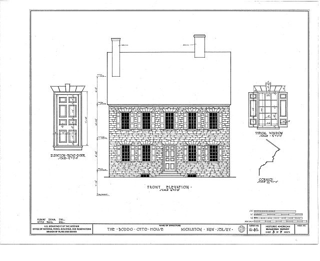 Photo:Mickleton NJ Otto Tonkin House HABS 1900s Architectural Drawing