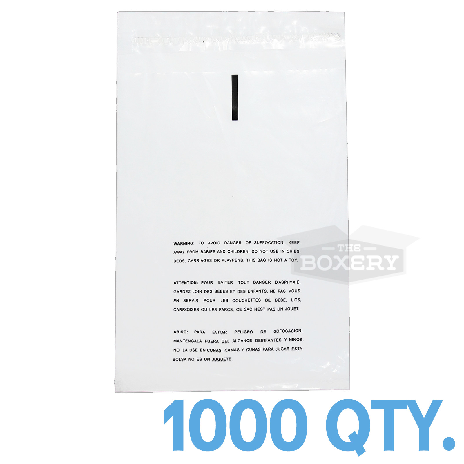 1000 9x12 Self Seal Suffocation Warning Clear Poly Bags 1.5 mil 