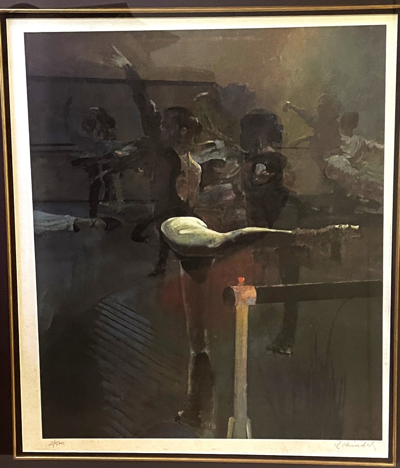 Vintage 1980s Robert Heindel Signed Ballet Art Print, London City Ballet Garden 