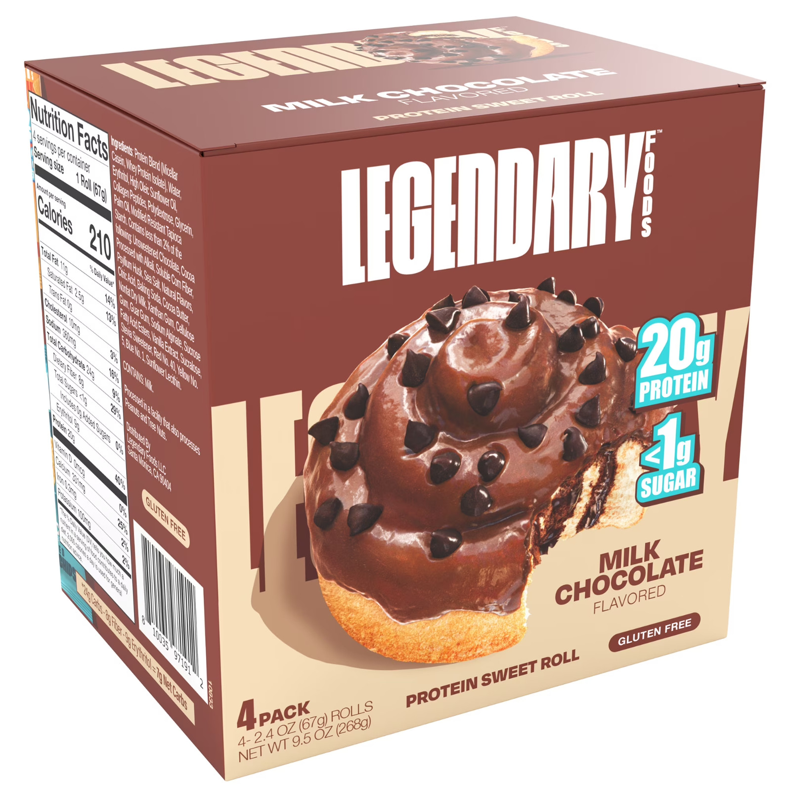 Legendary Foods Protein Sweet Roll Chocolate 4 Pack Protein Snack Gluten Legendary Foods Protein Sweet Roll Chocolate 4 Pack Protein Snack Gluten