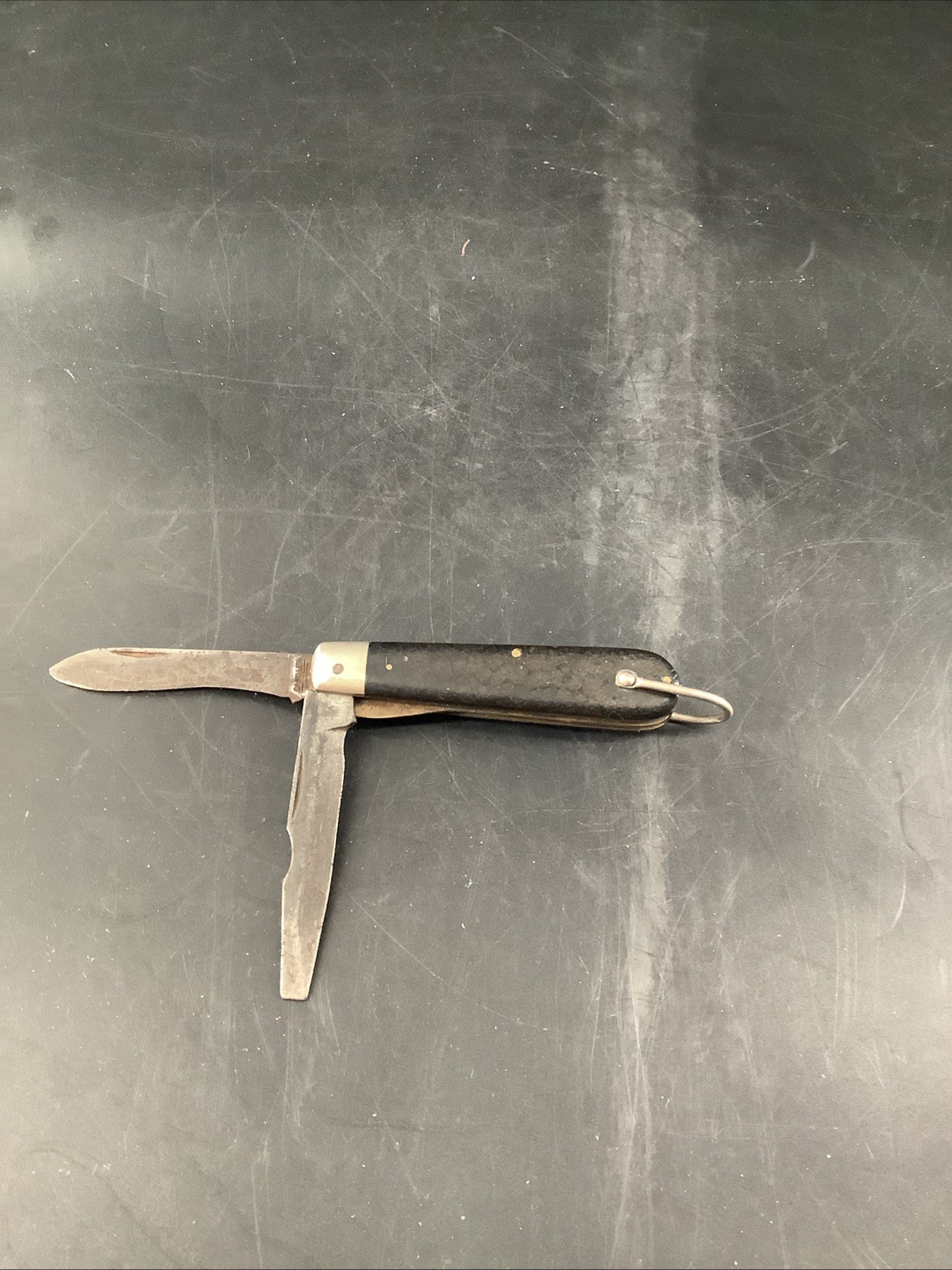 Vintage Camillus NY USA TL-29 2-Blade Electrician Lineman Pocket Knife w/ Bail